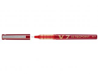 Hi-Tecpoint V7 - Roller cu cerneală lichidă - Roşu - Vârf Mediu